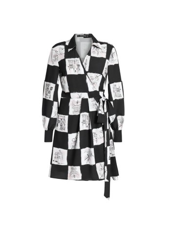 karl lagerfeld vestido mujer printed fluid wrap dress - b3w13028 a48