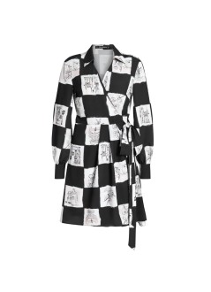 karl lagerfeld dress womanprinted fluid wrap dress - b3w13028 a48