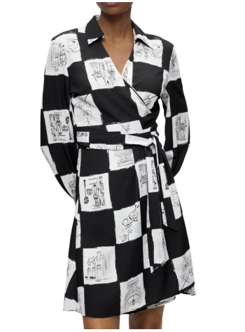 karl lagerfeld vestido mujer printed fluid wrap dress - b3w13028 a48 2