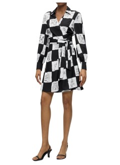 karl lagerfeld dress womanprinted fluid wrap dress - b3w13028 a48