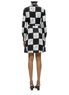 karl lagerfeld dress womanprinted fluid wrap dress - b3w13028 a48