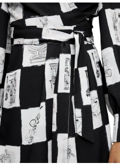 karl lagerfeld dress womanprinted fluid wrap dress - b3w13028 a48