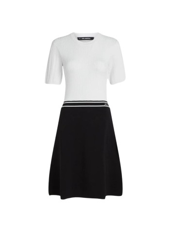 karl lagerfeld dress womanlogo knit dress - b3w13039 101