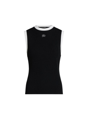 karl lagerfeld top mujer contrast knit tank top - b3w18042 998