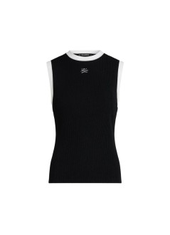 karl lagerfeld top womancontrast knit tank top - b3w18042 998