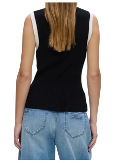 karl lagerfeld top womancontrast knit tank top - b3w18042 998