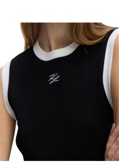 karl lagerfeld top womancontrast knit tank top - b3w18042 998