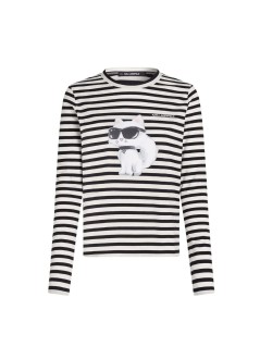 karl lagerfeld top womanikon aquarelle c lslv top - b3w17043 1ve