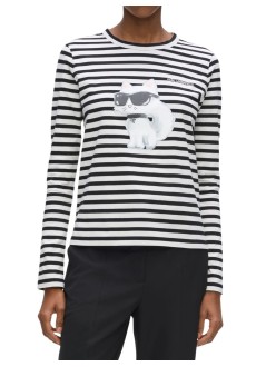 karl lagerfeld top womanikon aquarelle c lslv top - b3w17043 1ve