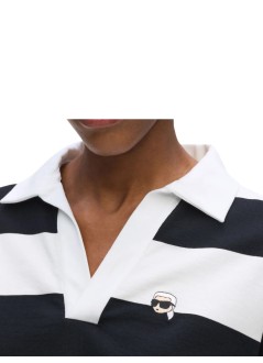 karl lagerfeld polo mujer ikon stripe lslv polo - b3w17041 a44