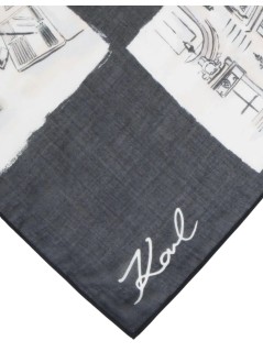 karl lagerfeld neckwear womank/ballet chckbrd modal scarf - b3w33021 a48