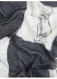 karl lagerfeld neckwear womank/ballet chckbrd modal scarf - b3w33021 a48