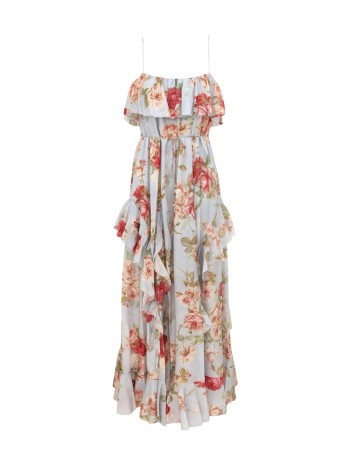zimmermann dress womanroselight frill maxi dress - 8363dss264 brsf
