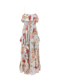 zimmermann dress womanroselight frill maxi dress - 8363dss264 brsf