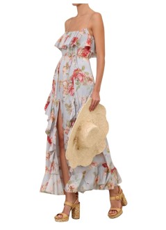zimmermann dress womanroselight frill maxi dress - 8363dss264 brsf