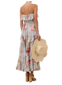 zimmermann dress womanroselight frill maxi dress - 8363dss264 brsf