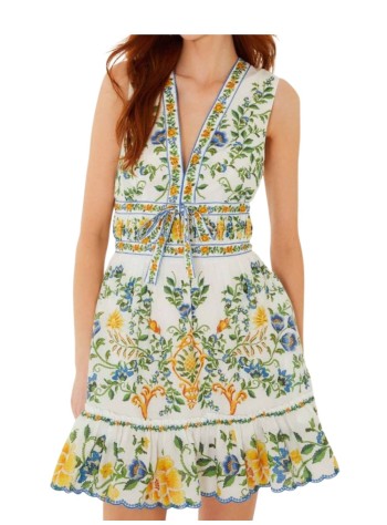 farm rio dress womanemily floral tapestry off-white mini dress - 355470 25185 2