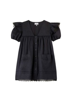 ganni vestido mujer light linen angel mini dress - a1030577 099