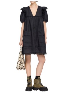 ganni vestido mujer light linen angel mini dress - a1030577 099