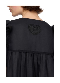ganni vestido mujer light linen angel mini dress - a1030577 099