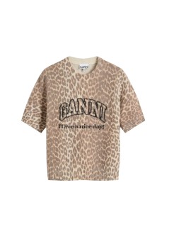 ganni top mujer graphic wool printed tee - a1050227 135