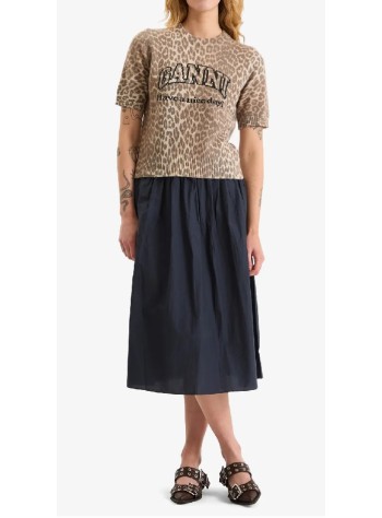 ganni top womangraphic wool printed tee - a1050227 135 2