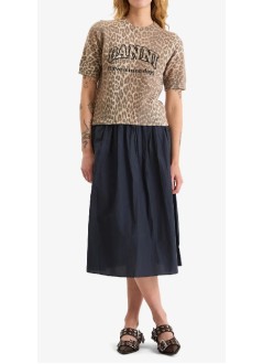 ganni top mujer graphic wool printed tee - a1050227 135