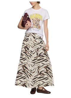 ganni skirt womanprinted stretch cotton long skirt - a1090288 135