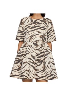 ganni vestido mujer print denim puff mini dress - a1030636 135