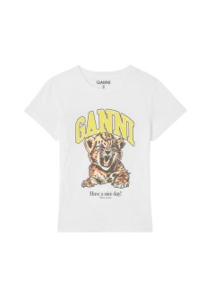 ganni top mujer basic cotton jersey baby fit tiger - a1050258 151
