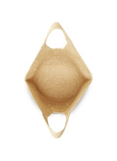 anine bing handbag womanleah logo hobo raphia - a1312385nat1 beige