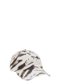 ganni gorras mujer printed zebra washed cotton canvas cap - b3020236 135