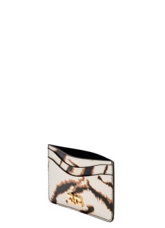 ganni wallet womanbou card holder zebra print - b3010320 135