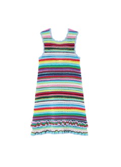 ganni dress womancotton crochet a-line dress - a1030570 999