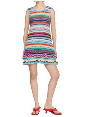 ganni vestido mujer cotton crochet a-line dress - a1030570 999 2