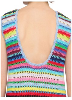 ganni dress womancotton crochet a-line dress - a1030570 999