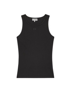ganni top mujer soft cotton rib tank top - a1050172 099