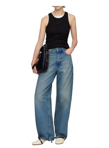 ganni top womansoft cotton rib tank top - a1050172 099 2