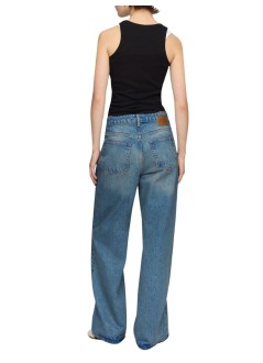 ganni top mujer soft cotton rib tank top - a1050172 099