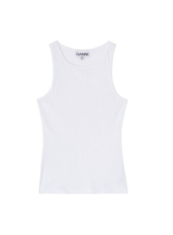 ganni top womansoft cotton rib tank top - a1050172 151