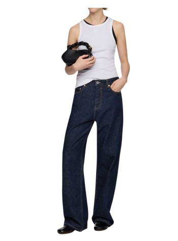 ganni top womansoft cotton rib tank top - a1050172 151 2