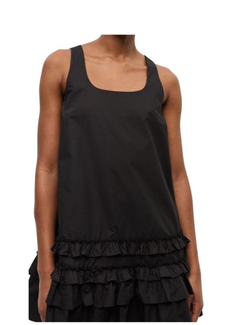 ganni dress womancotton poplin u-neck mini dress - a1030750 099 2