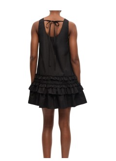 ganni dress womancotton poplin u-neck mini dress - a1030750 099