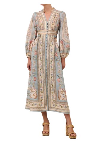 zimmermann dress womanroselight plunge midi dress - 3501dss264 btpf 2