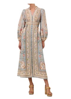 zimmermann dress womanroselight plunge midi dress - 3501dss264 btpf