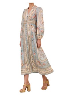 zimmermann dress womanroselight plunge midi dress - 3501dss264 btpf