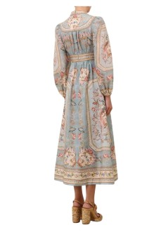 zimmermann dress womanroselight plunge midi dress - 3501dss264 btpf