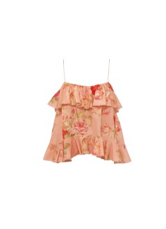zimmermann top womanroselight frill cami top - 9094tss264 prof