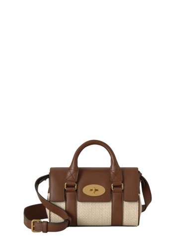mulberry handbag mujer mini heritage bayswater raffia - rl9037000 h709