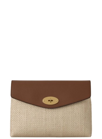 mulberry clutch womanlarge darley pouch raffia - rl9049000 h709